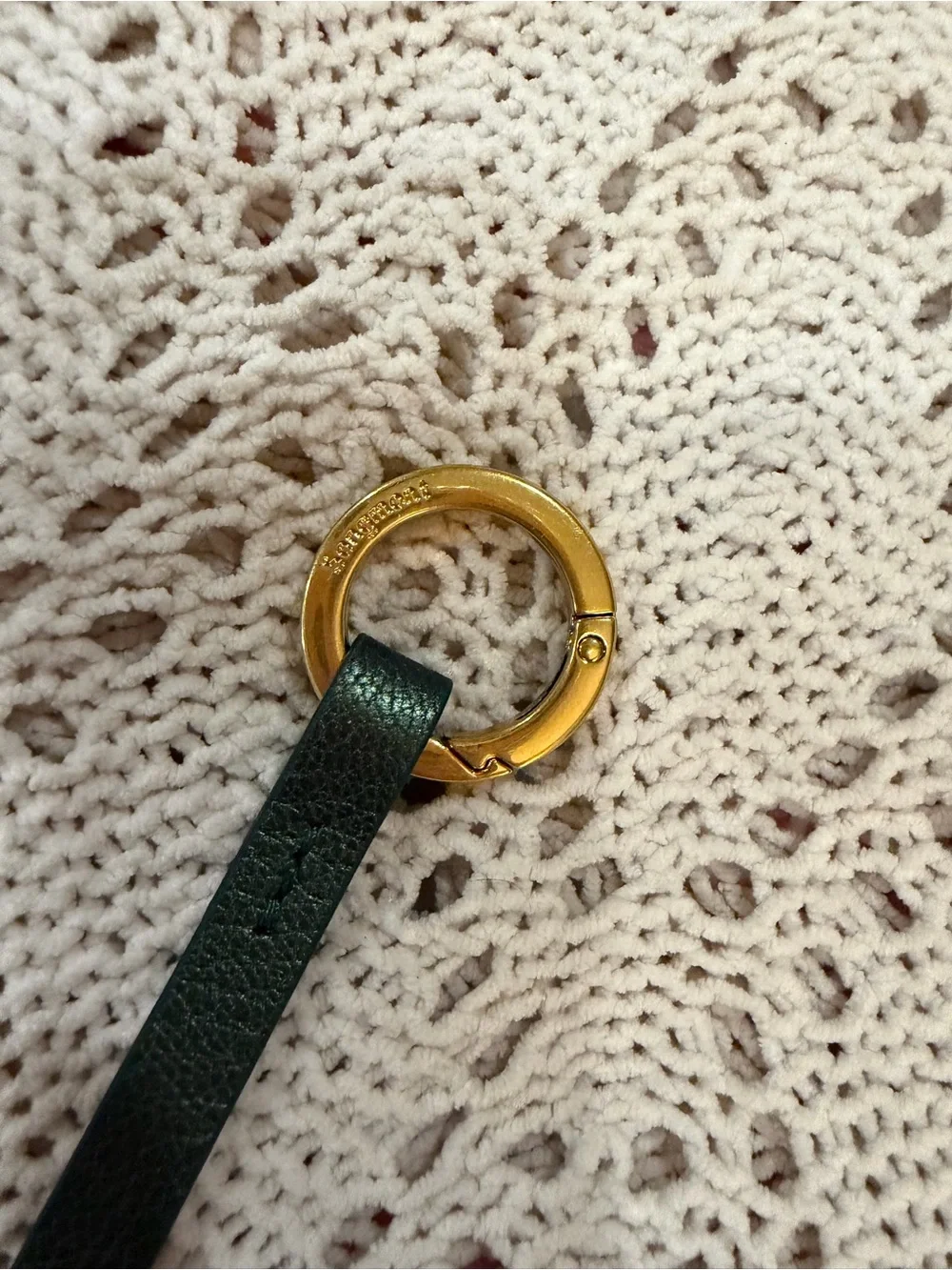 Songmont Leather White Daisy Key Chain Bag Charm - Picture 3 of 4